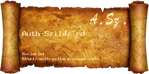 Auth Szilárd névjegykártya